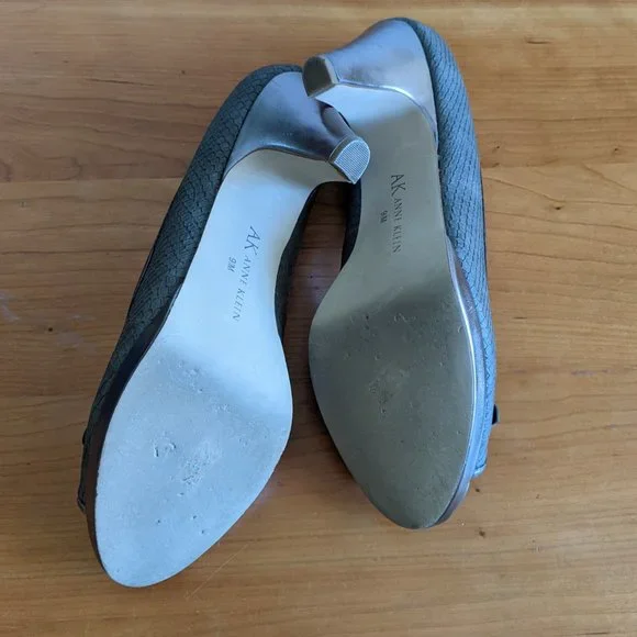 Anne Klein | Akeson | Open Toe Heels | pewter | sz 9 1/2 - Picture 7 of 8